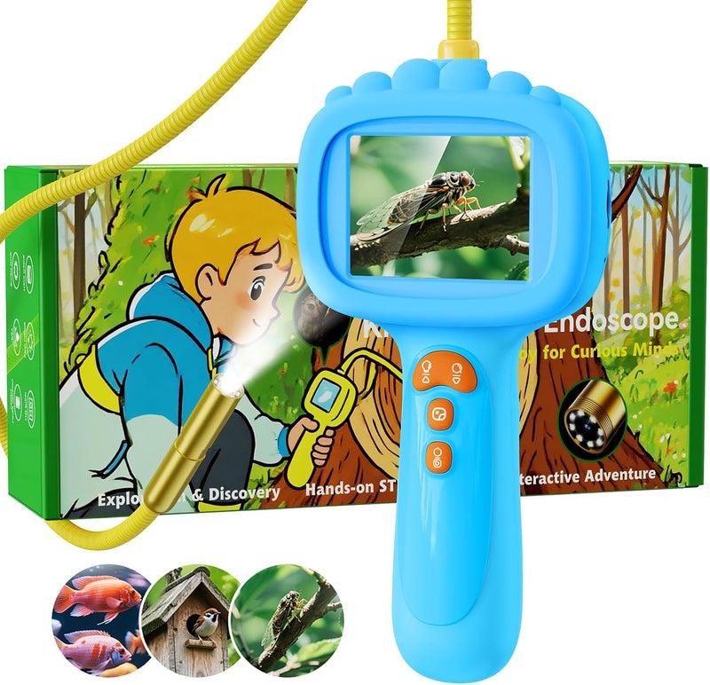Ashfly Borescope Snake Camera with Light for Kids, Outdoor Educational STEM Toys, Science Gifts for 5 Year Old Boy, Camping Nature Activities, Best Birthday Gift for Boys, Girls Ages 4,5,6,7,8,9,10(Blue) - Image 1